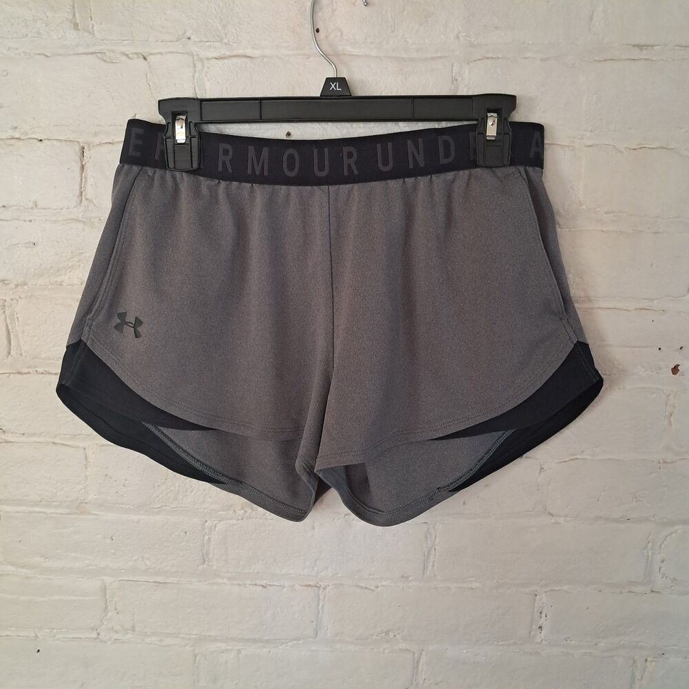 Under Armour Women's Moisture Wicking Play Up 3.0 Gym Shorts 3" Inseam M Gray